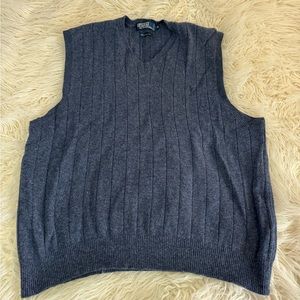 Polo Ralph Lauren sweater vest navy size XL 100% lambs wool